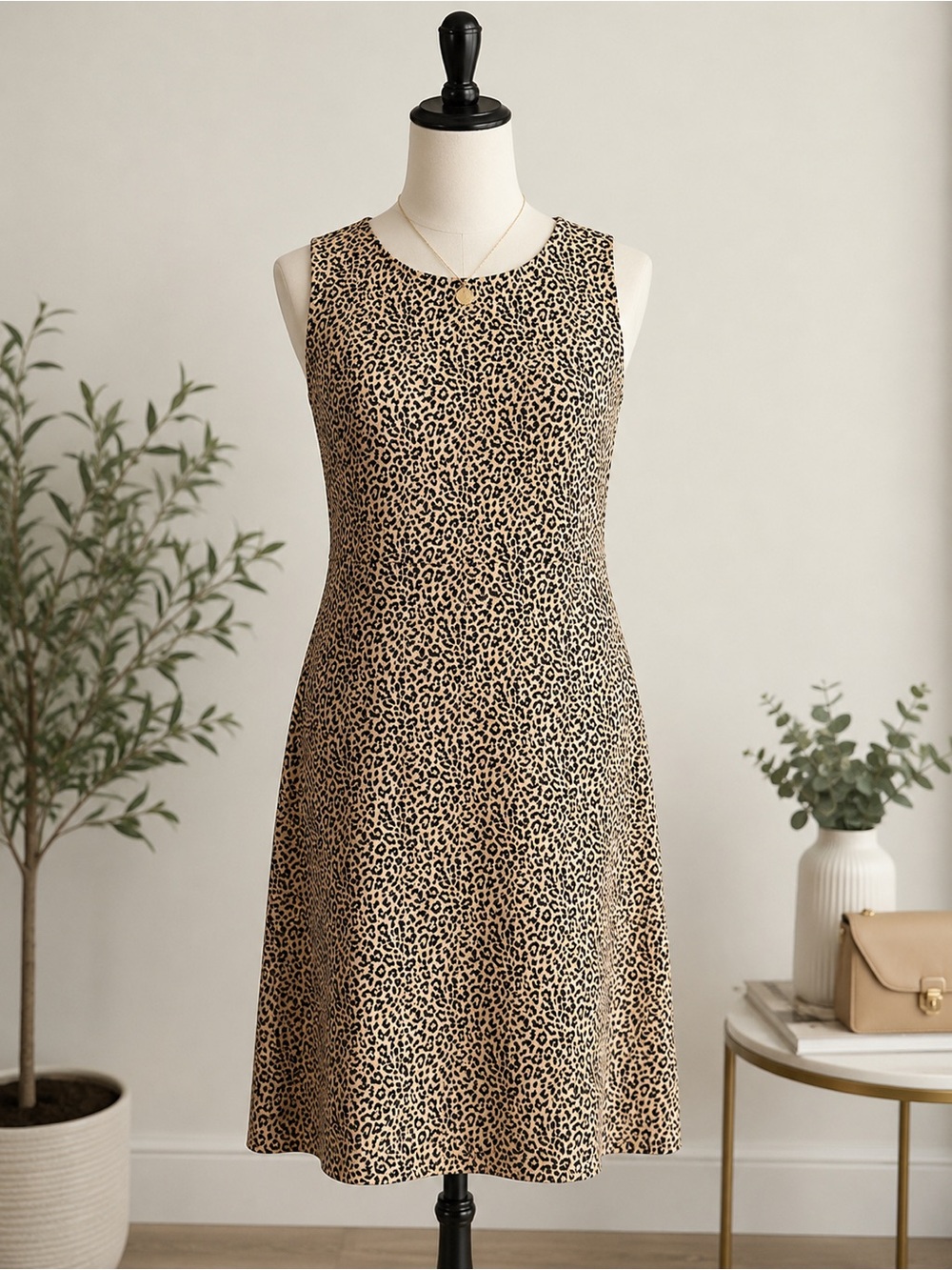 J Crew Women's Shift Dress Size 10 Leopard Cheetah Print Sleeveless